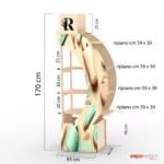 scaffale in legno da terra