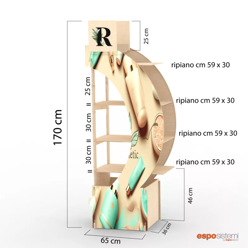 scaffale in legno da terra
