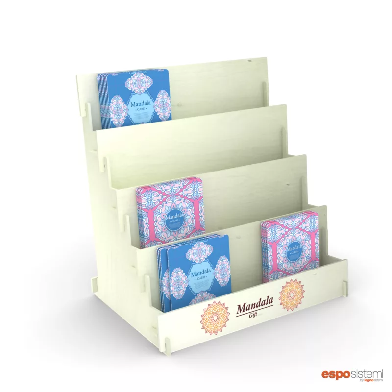 espositore per biglietti d'auguri in pioppo
