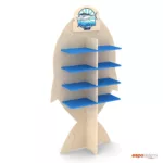 espositore in legno a forma di carne