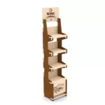 Espositore con magazzino in legno naturale