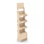 Espositore in legno con magazzino