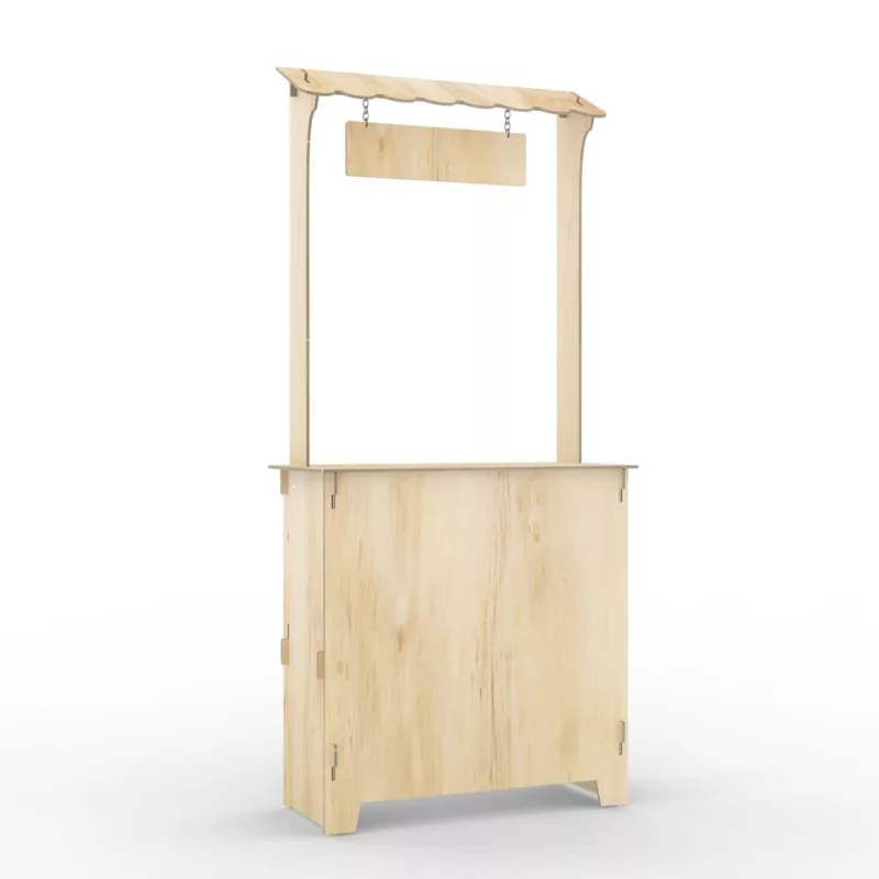 banco degustazioni con tetto in legno