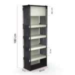 scaffale in legno tinto